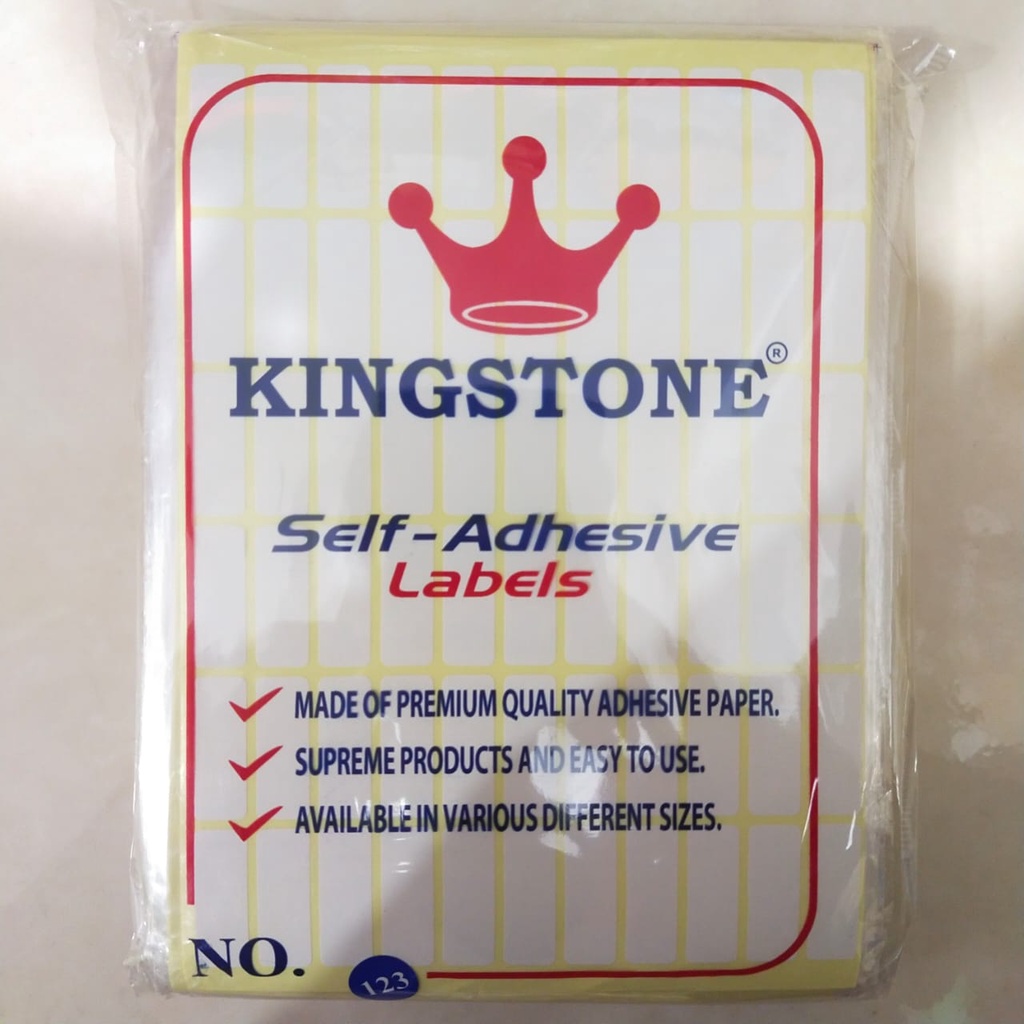 Label Harga KINGSTONE NO. 123 Sticker Self Adhesive Labels