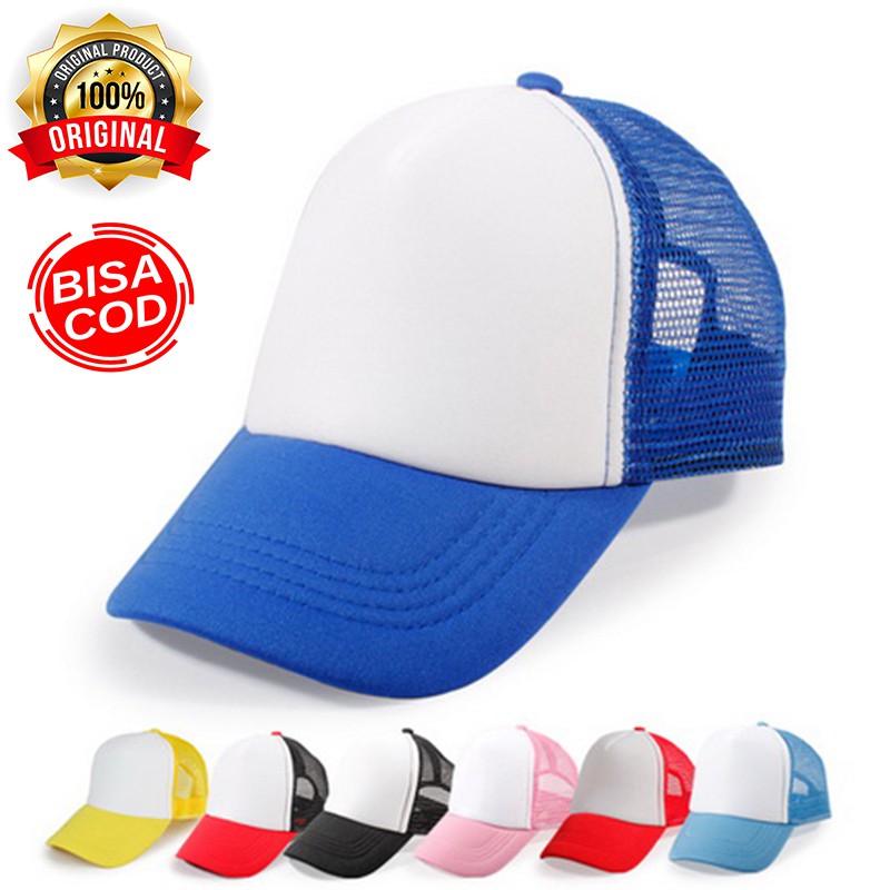 Topi Pria Original Distro Branded Polos Keren, Topi Jaring Tracker Polos Terbaru Murah Terlaris