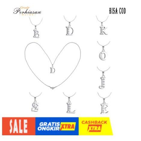 Terlaris Kalung Xuping Huruf Abjad Silver ANTI KARAT