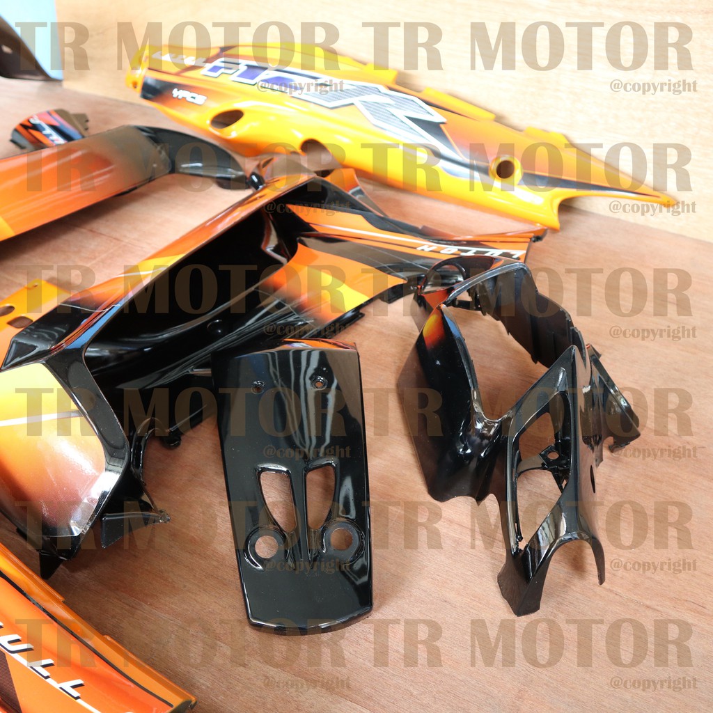 Cover Body Fizr F1zr Full Clutch Orange Hitam Full Set Halus Cover Bodi Yamaha Fiz r