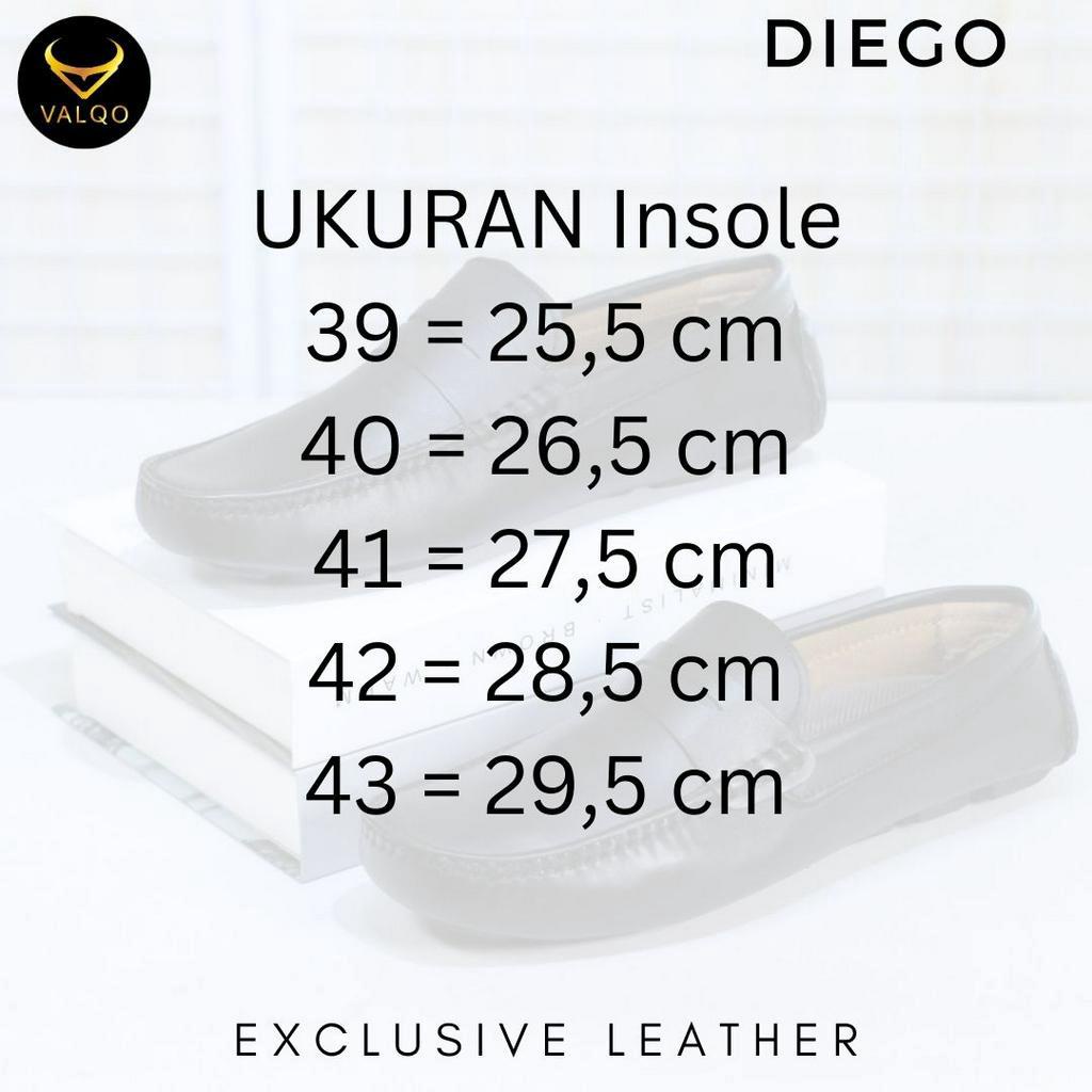 [VALQO] DIEGO Sepatu Kulit Sapi Pria Kantor Formal Kasual Casual Santai Loafer Flat Shoes Sol Anti Selip