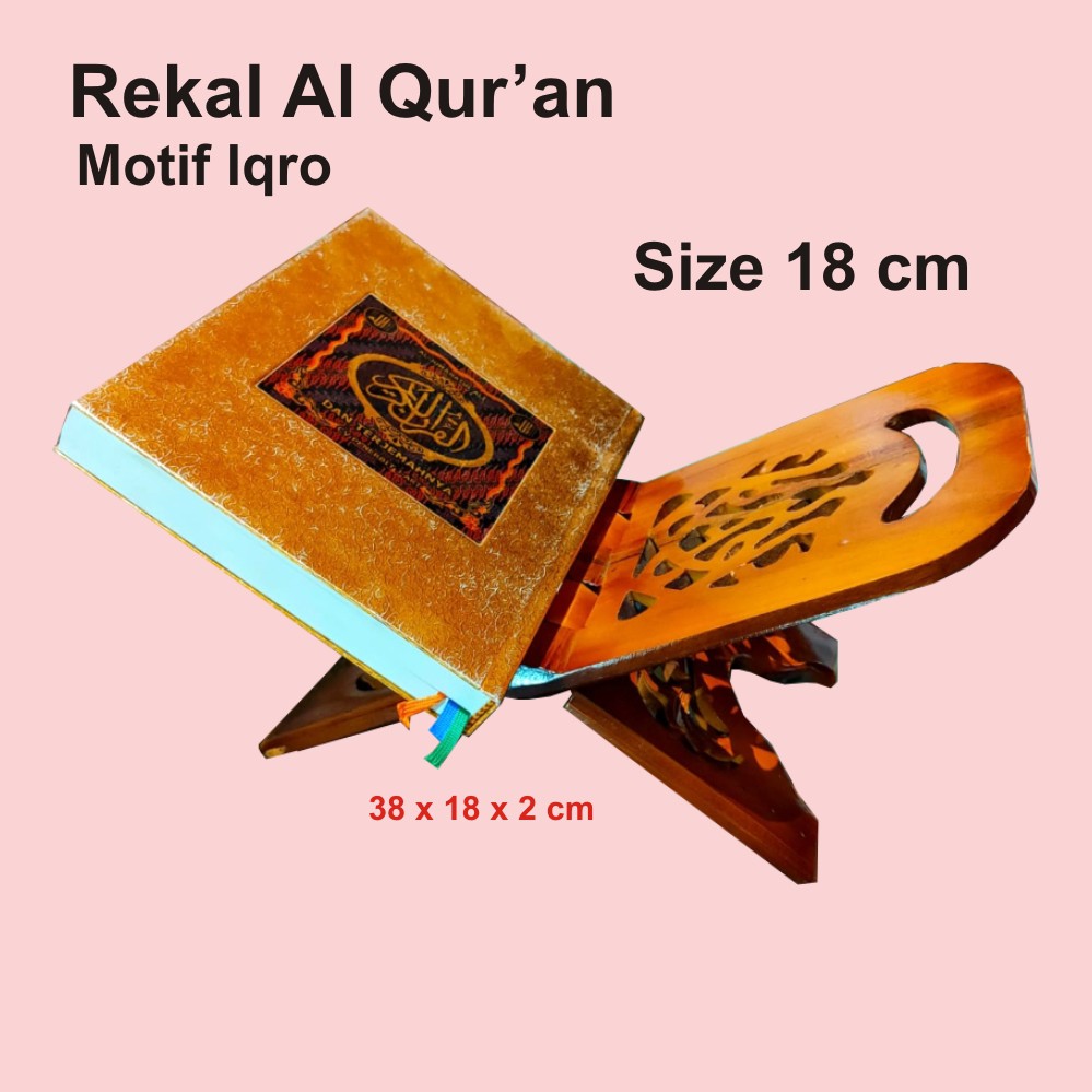 PROMO Dudukakan Meja Lipat Rekal Al Quran Motif Kaligrafi Baru 18 cm