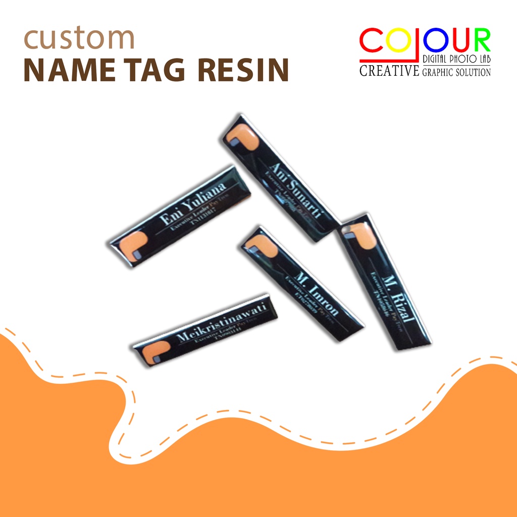 

NAME TAG RESIN / NAMA DADA RESIN / PAPAN NAMA AKRILIK RESIN - CUSTOM