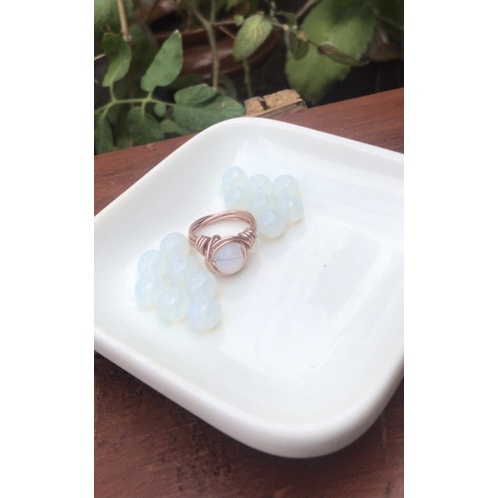 Opalite wire rings