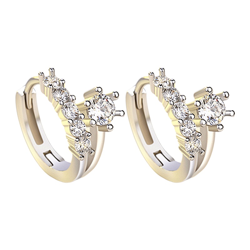 Anting Tusuk Sterling Silver 925 Dengan Batu Zircon Inlaid Untuk Wanita