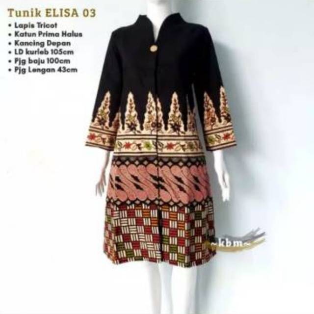 Tunik elisa lapis tricod dan kemeja furing