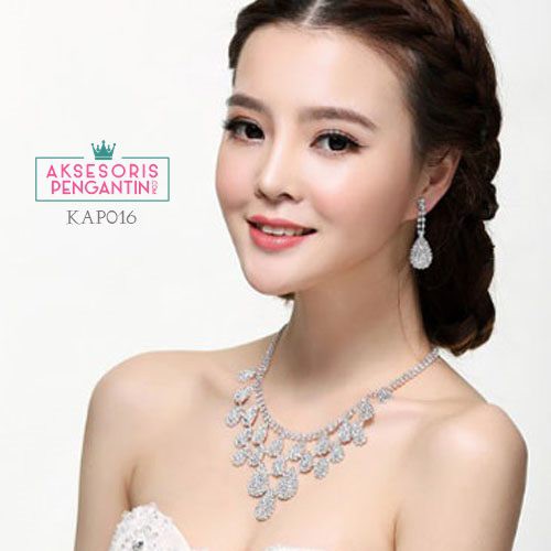 [PRODUK FAVORIT] KALUNG SET AKSESORIS PENGANTIN ANTING ANTING WANITA KAP016