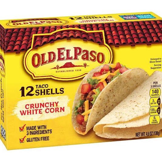 

old el paso tacho shells crunchy white corn 130gr