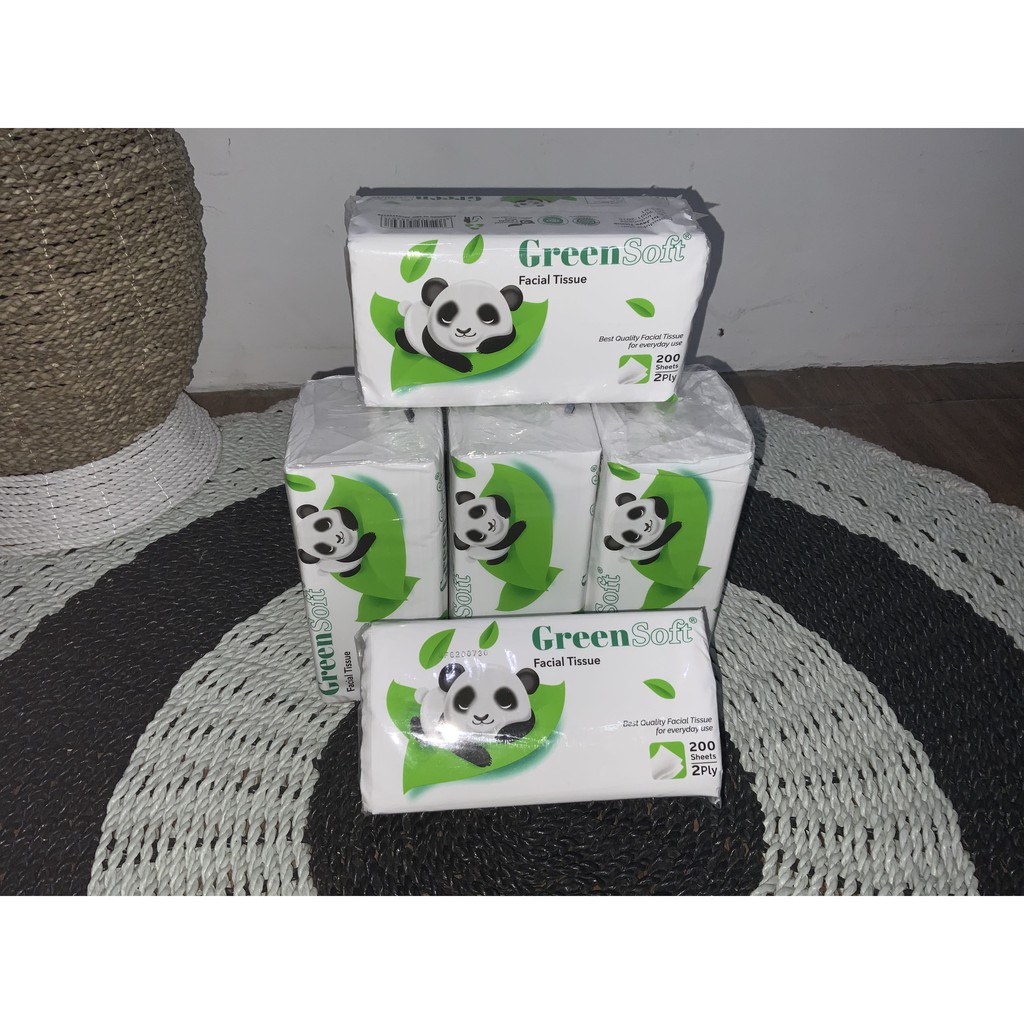 Green Soft Facial Tissue 200's 2 Ply Tisue Wajah Facial Tisue Green - Tisu Grosir Ecer Murah