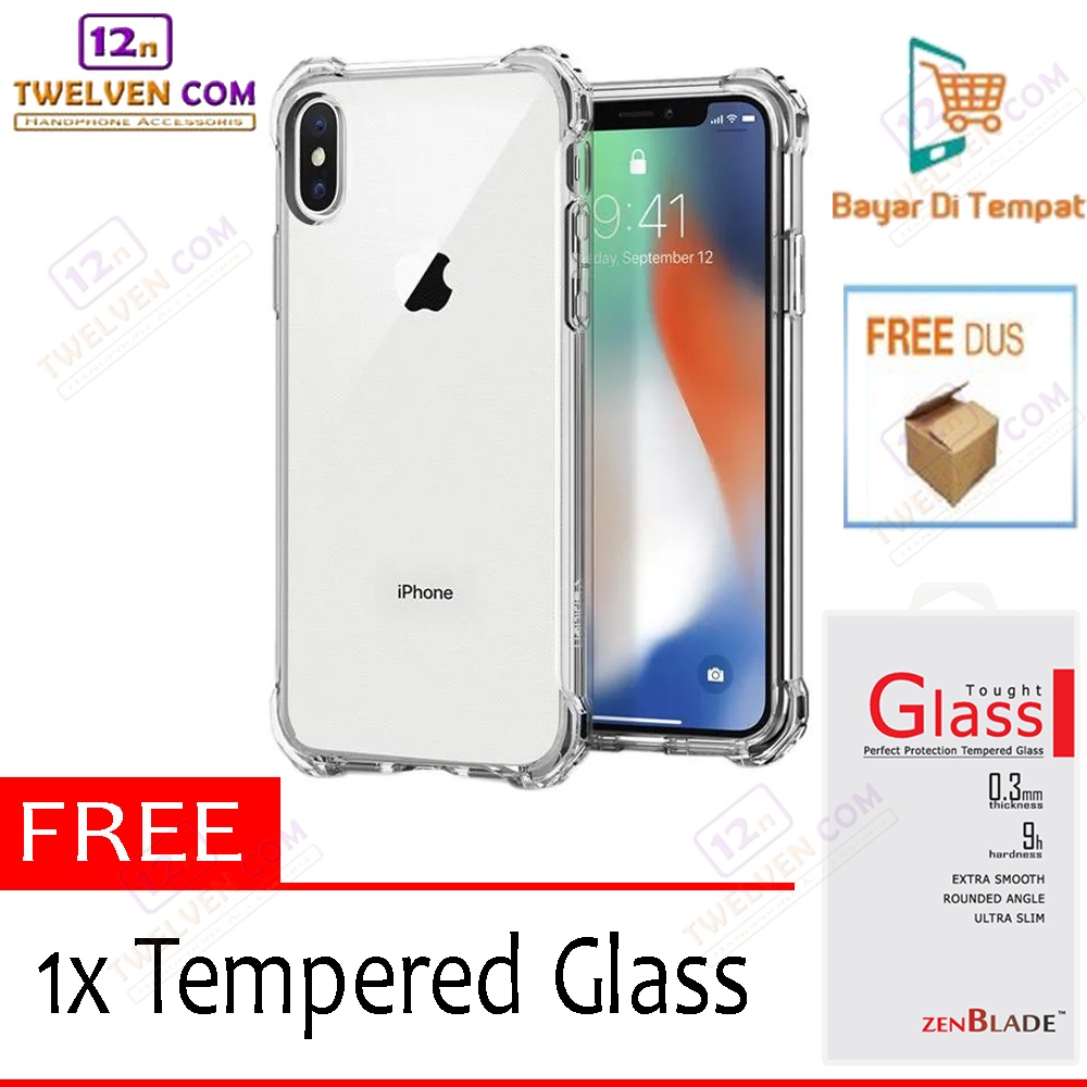 Case Anti Shock Anti Crack Softcase iPhone XS MAX - Free Tempered Glass