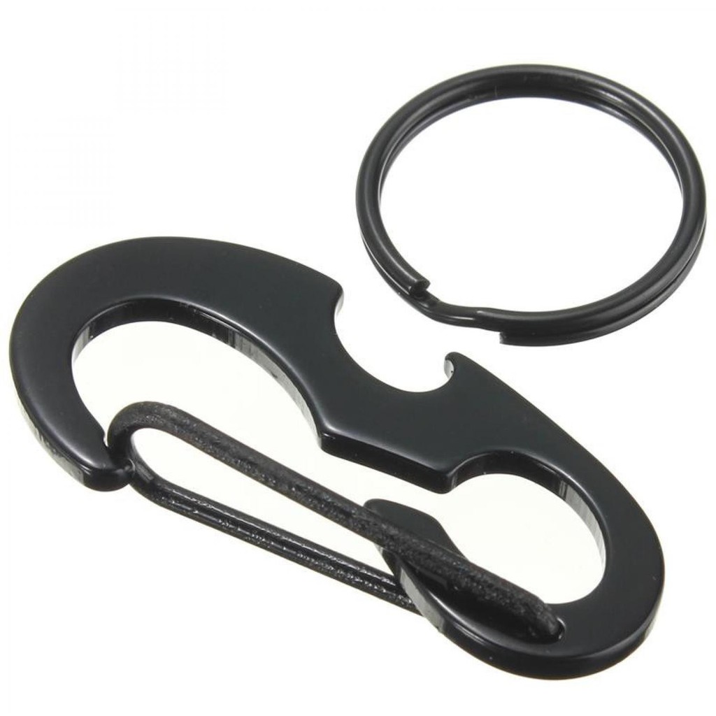 Murah Black Beetle EDC Carabiner Stainless Steel with Bottle Opener - XT-11