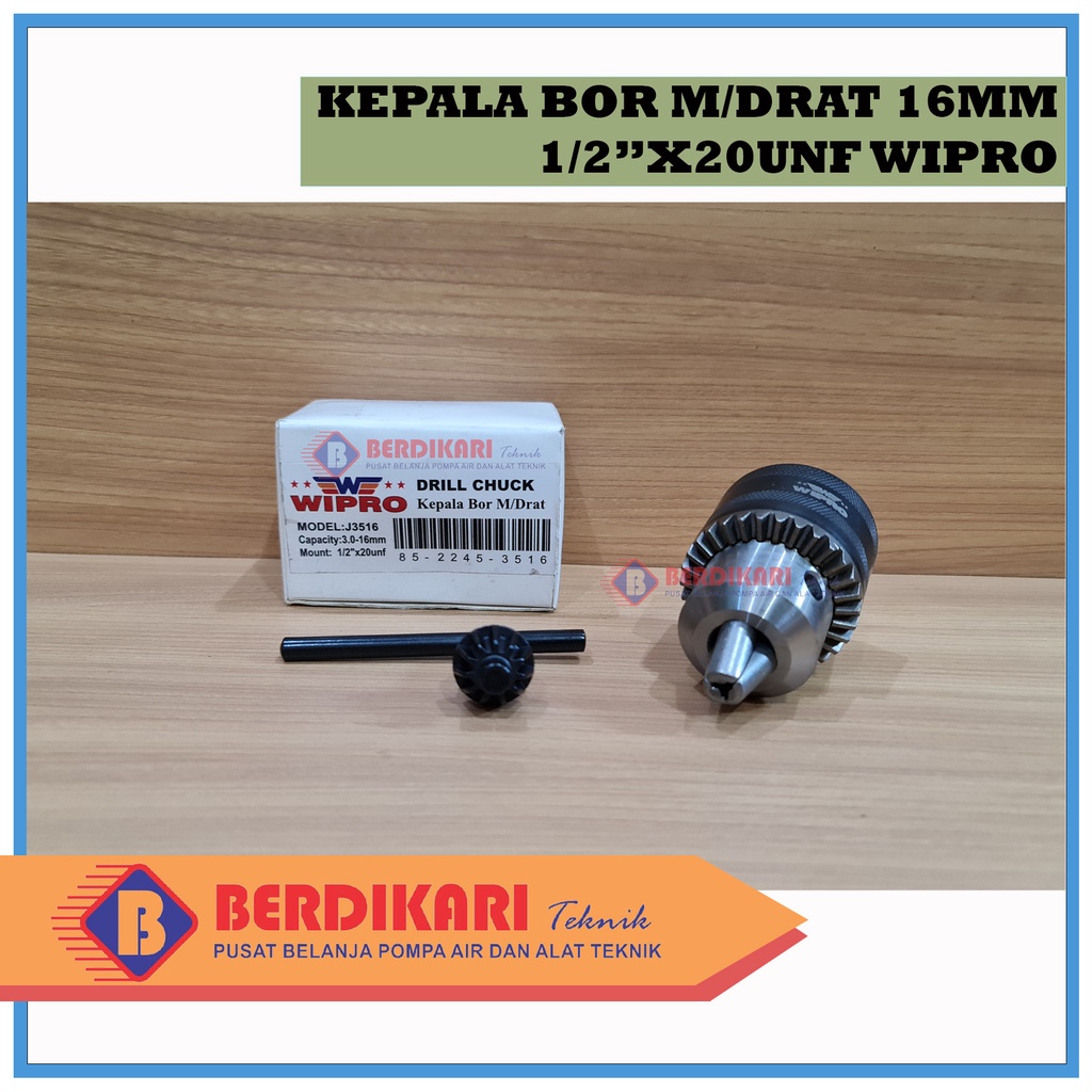 DRILL CHUCK/KEPALA BOR 16 MM DRAT J3516 (WIPRO)
