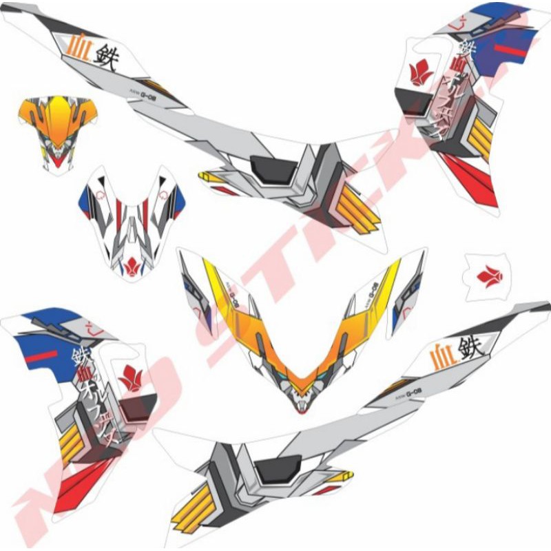 Sticker Yamaha All New Aerox 155 2020 Fullbody Gundam Barbatos