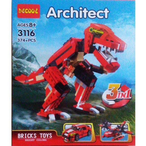 Bricks Decool 3116 Architect 3in1 Roaring Power Minifigure