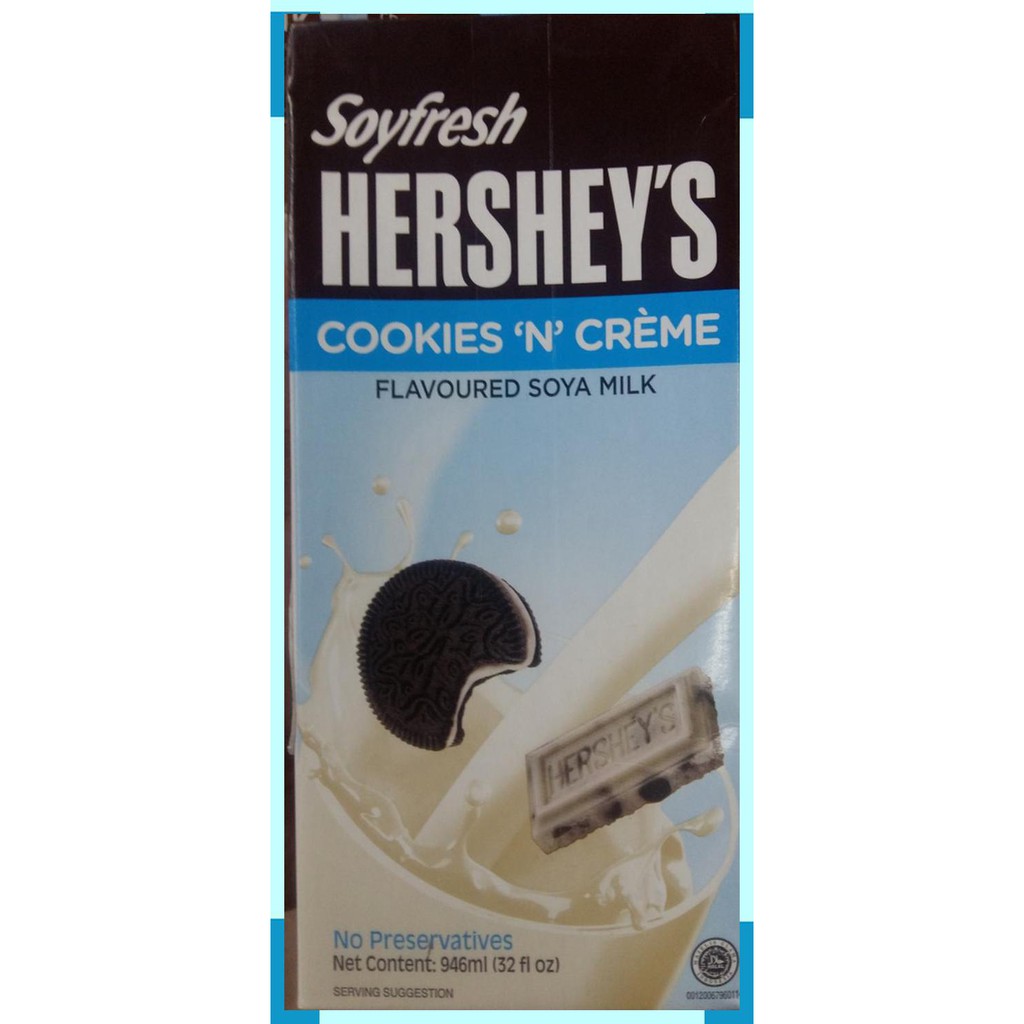 

Soyfresh | Hersheys | cookies n creme | 946 ml | susu kacang kedelai