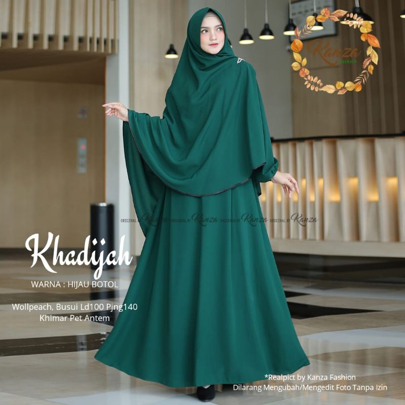 Gamis Syari Khadijah Kanza Fashion khimar pet antem