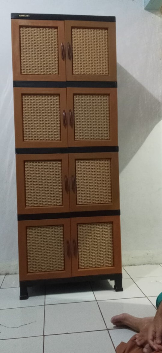 Promo Special Lemari Plastik Jumbo Pintu Susun 4 Rotan X-48 Napolly