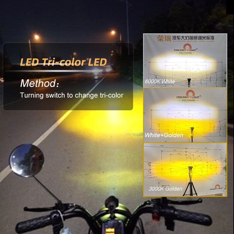 Lampu Depan LED Super Terang Dengan Lensa Proyektor Mini Untuk Motor / Mobil ATV