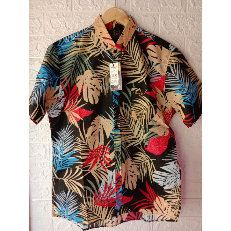 kemeja pantai hurley / kemeja pendek motif