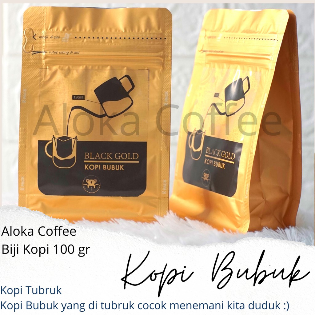 

Biji Kopi 100gr FINE Robusta - BLACK GOLD by AlokaCoffee - Bahan Es Kopi Susu