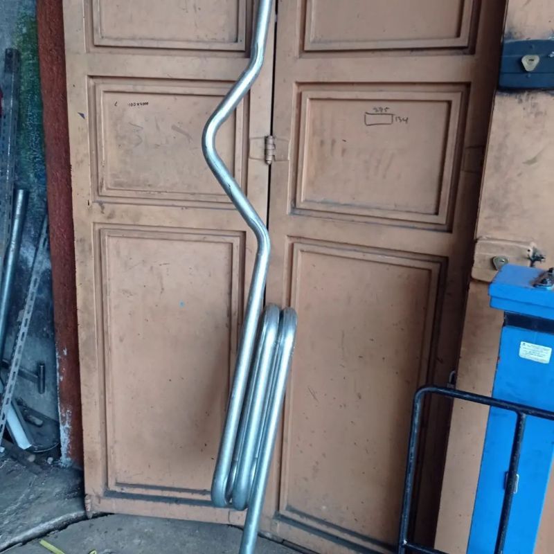 Pipa lilitan knalpot 3 putaran plus sambungan bahan galvanis