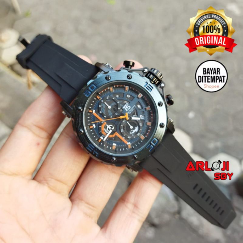 JAM TANGAN PRIA T5 H 3914 ORIGINAL TAHAN AIR FREE BOX PAPPER BAG CHRONO TANGGAL AKTIF || T5 H3914