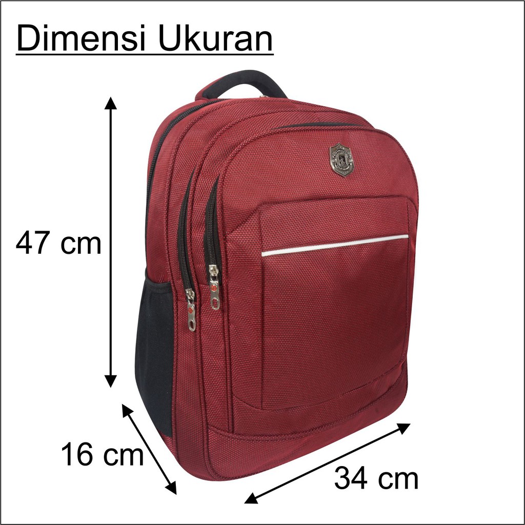 PG 9796 - Ransel Polo Tas Backpack Pria Wanita Bahan Waterproof Tebal Ada Slot Laptop Raincover