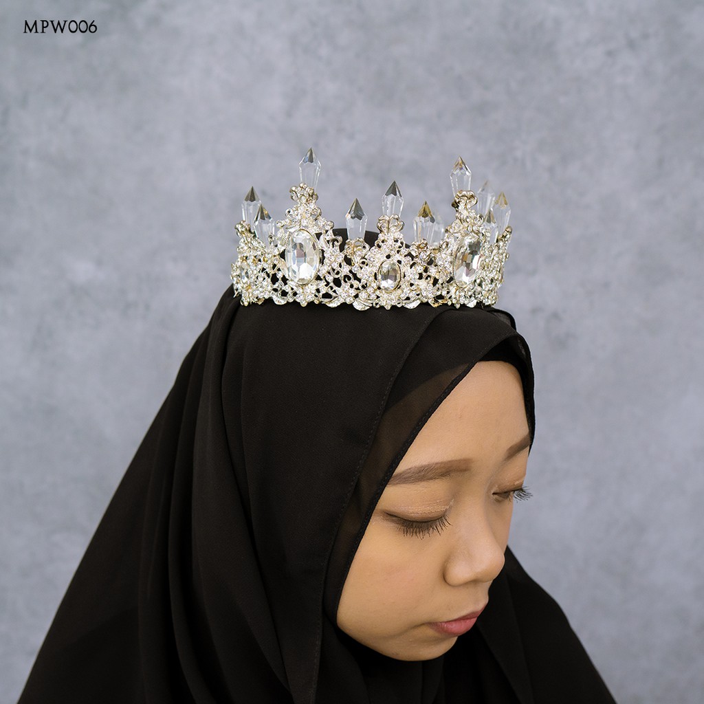 [SIAP KIRIM] MAHKOTA WEDDING AKSESORIS PENGANTIN CRYSTAL PREMIUM MPW006