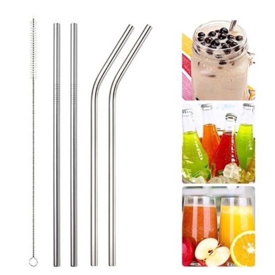 SEDOTAN STAINLESS STEEL STRAWS SEDOTAN SET SIZE BESAR