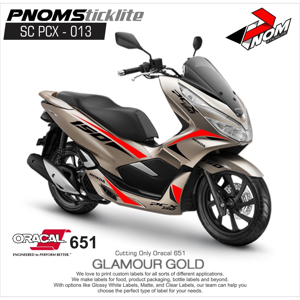 Cutting Sticker SC PCX Glamour Gold Shopee Indonesia