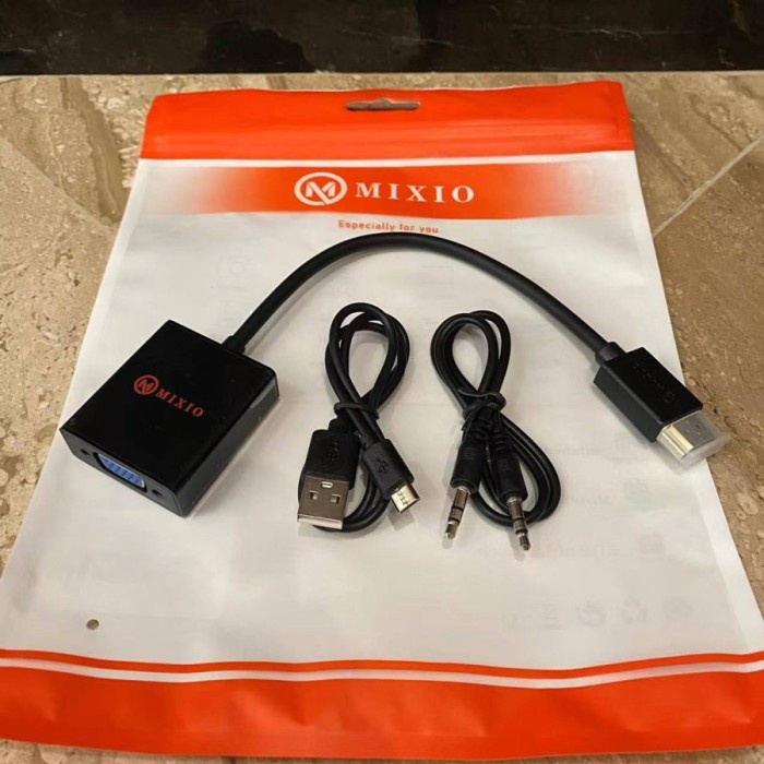 MIXIO ACH Conveter MULTIMEDIA PORT to VGA With Audio &amp; Micro-USB Power Adapter (vntn)