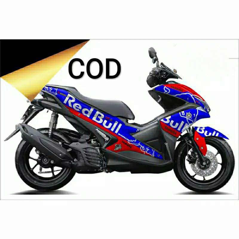 Decal aerox 155 full body Striping motor aerox full variasi motif red bull Sticker aerox 155