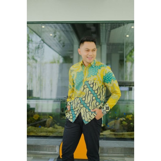 Kemeja Batik Pria Lengan Panjang M L XL XXL Baju Batik Pria Modern Batik Kerja Pria Batik Kantor Pria Seragam Batik