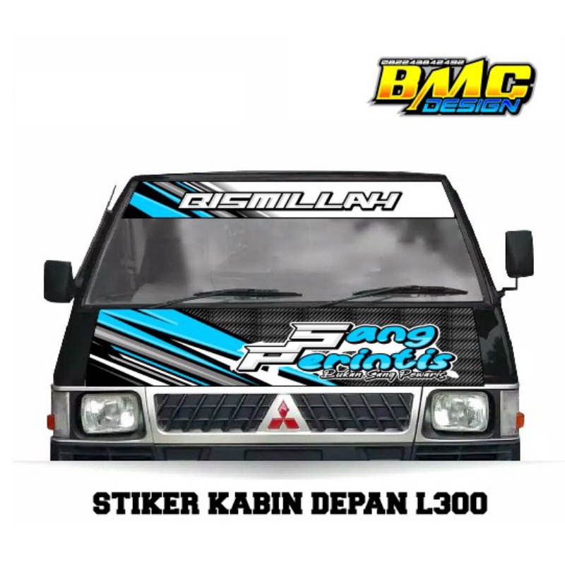 stiker kabin depan + Lis kaca L300, stiker decal kabin L300