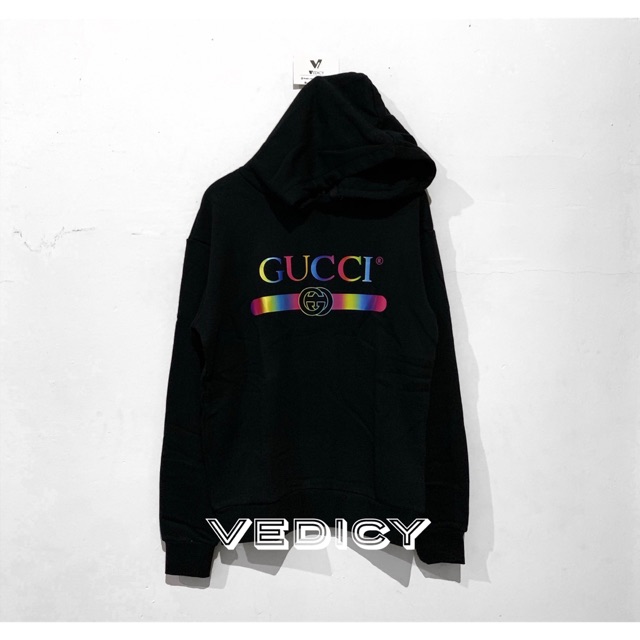 gucci hoodie rainbow logo