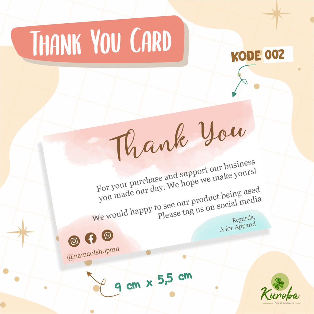 

THANK YOU CARD OLSHOP KARTU UCAPAN TERIMAKASIH