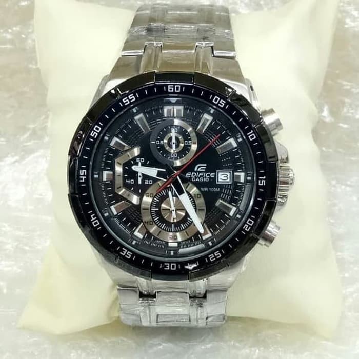 Jam Casio Edifice EFR 539D - 1A2VUDF Stainless Silver Dial Black