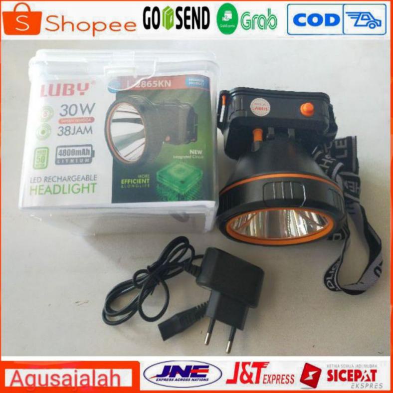 Cod Senter Kepala Luby 2865 30Watt Cahaya Kuning Tahan 38 Jam