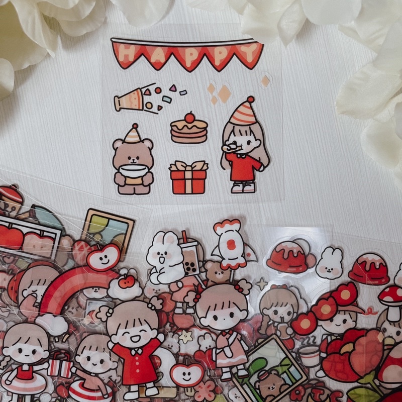 

1pc Deco Sticker Lucu Little Cute Girl PET Deco Planner Scrapbook DIY Bujo Stiker Hias