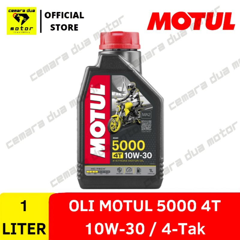 OLI MOTUL 5000 10W-30 4T 1 LITER HC-TECH OLI MOTUL YELLOW RED BLACK KUNING HITAM MERAH OLI MESIN 4TA