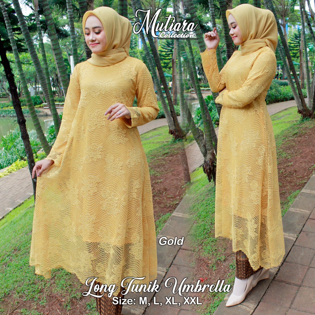 Stelan Kebaya Modern Long Tunik Umbrella Aneka Warna