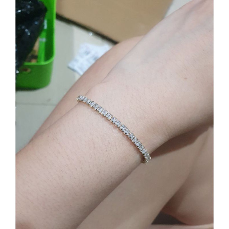 Gelang Silver925 Perak Model serut anti karat anti alergi  S-036