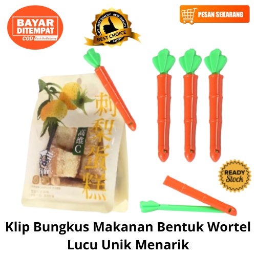 [BISA COD] PROMO Klip Bungkus Makanan Bentuk Wortel Lucu Unik Menarik Tutup Makanan Segel Makanan Souvenir Murah