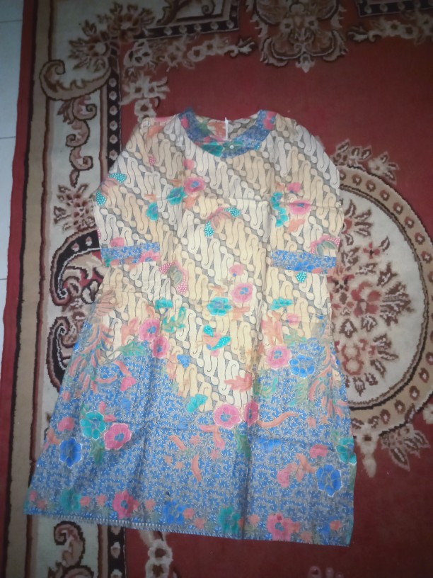 Tunik Parang Soft Gading Mika Sekar Batik Midi Tunik Kerja Kondangan Pesta Seragaman Jumbo Muslim