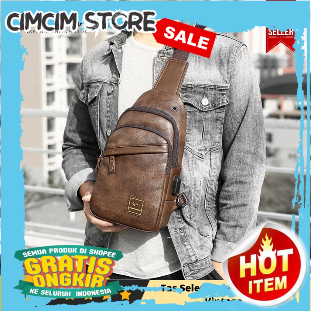 TAS SELEMPANG WANITA IMPORT TERMURAH / [KULIT ASLI] Tas Selempang Import Kulit  Asli Retro Vintage