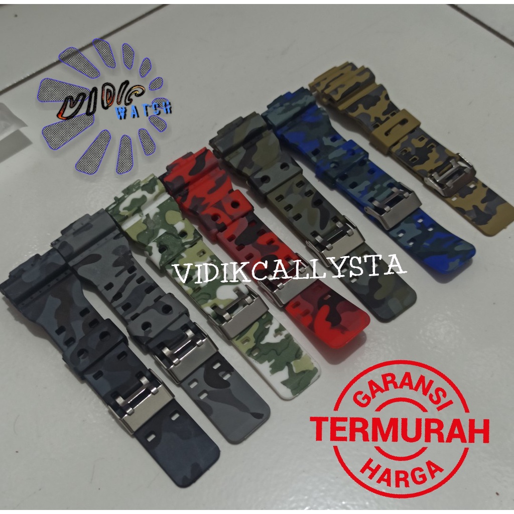 Strap Tali Jam Tangan Casio G Shock GA100 GA110 GA120 GA150 GA200 GA201 GA300 GA400 GA700 G GR GW8900 Army