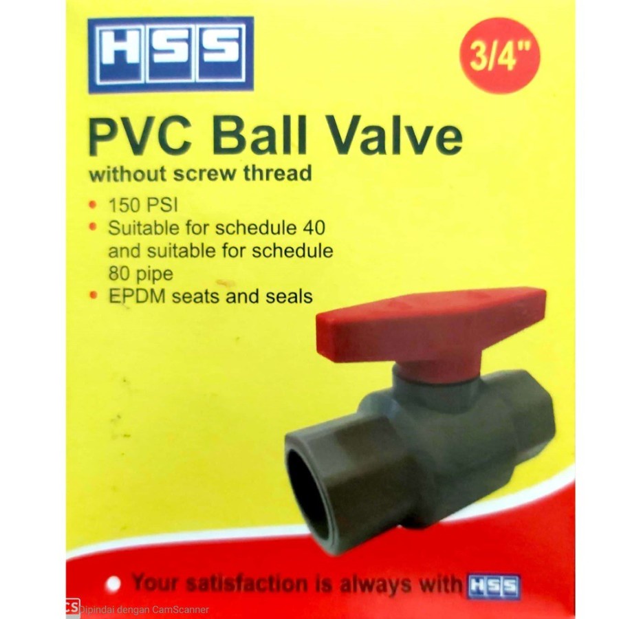 HSS BALL VALVE PVC 3/4&quot; INCH POLOS stop kran plastik keran air 3/4 INCH