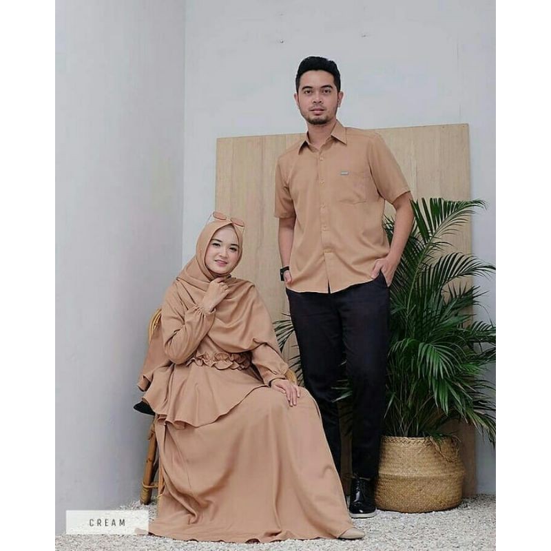 Couple Dalmi Baju Pasangan Muslimah Couple Lebaran Keluarga Matt Ltycrepe  3Varian Warna Uk M L XL