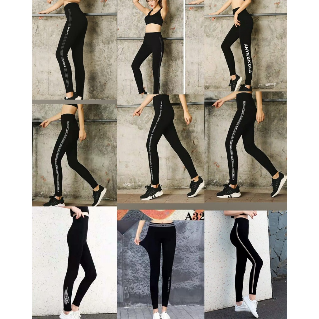 legging hitam wanita/legging yoga