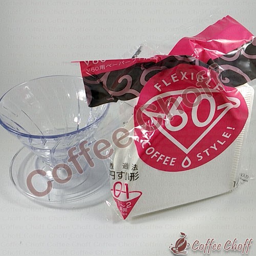 PAKET POUROVER V60 DRIPPER V60 DAN PAPER FILTER HARIO ISI 100 LEMBAR KERTAS FILTER HARIO